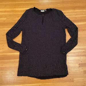Fat Face UK black polka dot long sleeve blouse